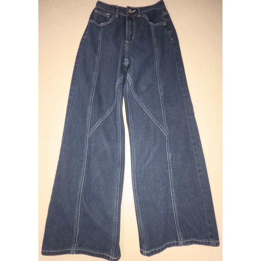 Shein Women's Wide‑Leg Jeans – Size 26 (Small) – Dark Blue Denim